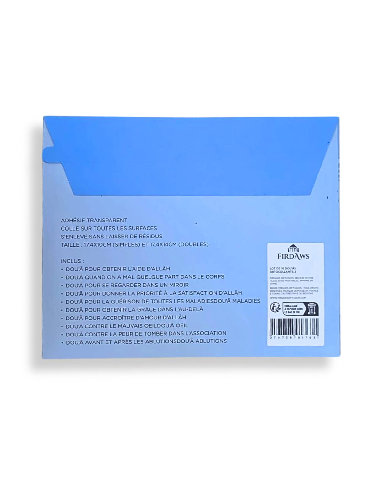 Lot de 10 autocolants Dou'as | Ar, Fr & Phon - Edition Firdaws