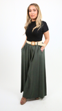 Long pleated jersey skirt