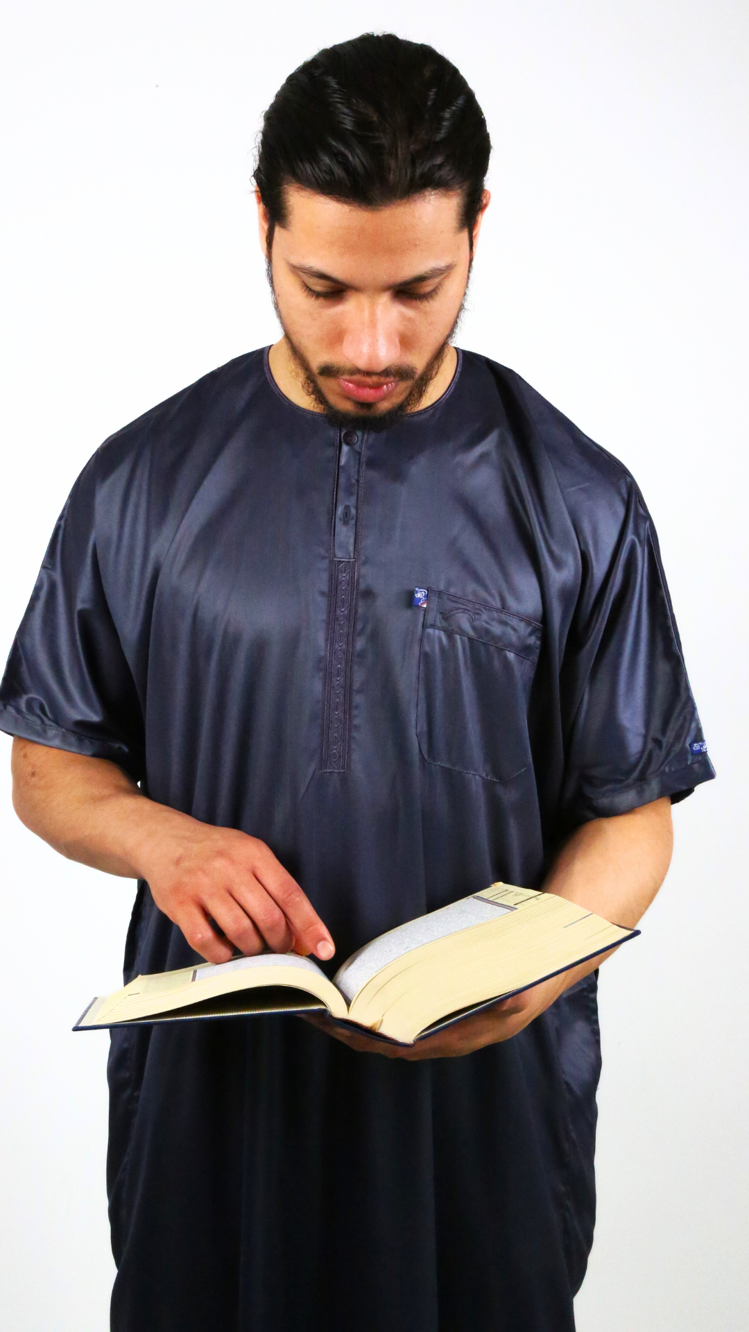 Qamis Ikaf rayure- manches courtes