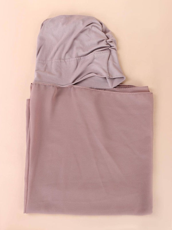 Hijab mousseline avec bonnet à nouer