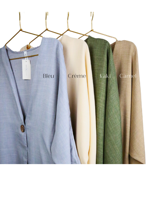 Kimono effet lin avec bouton
