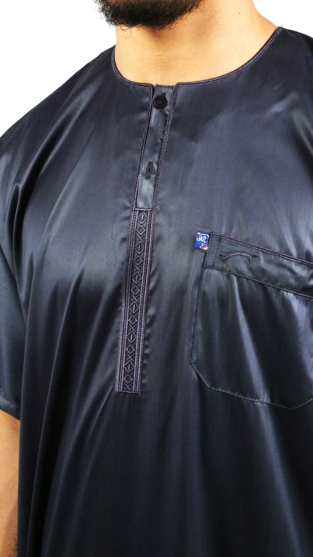 Qamis Ikaf rayure- manches courtes