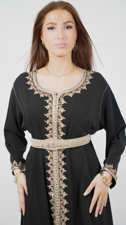 caftan robe marocaine noir