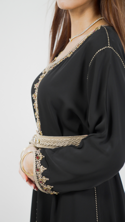 caftan robe marocaine noir