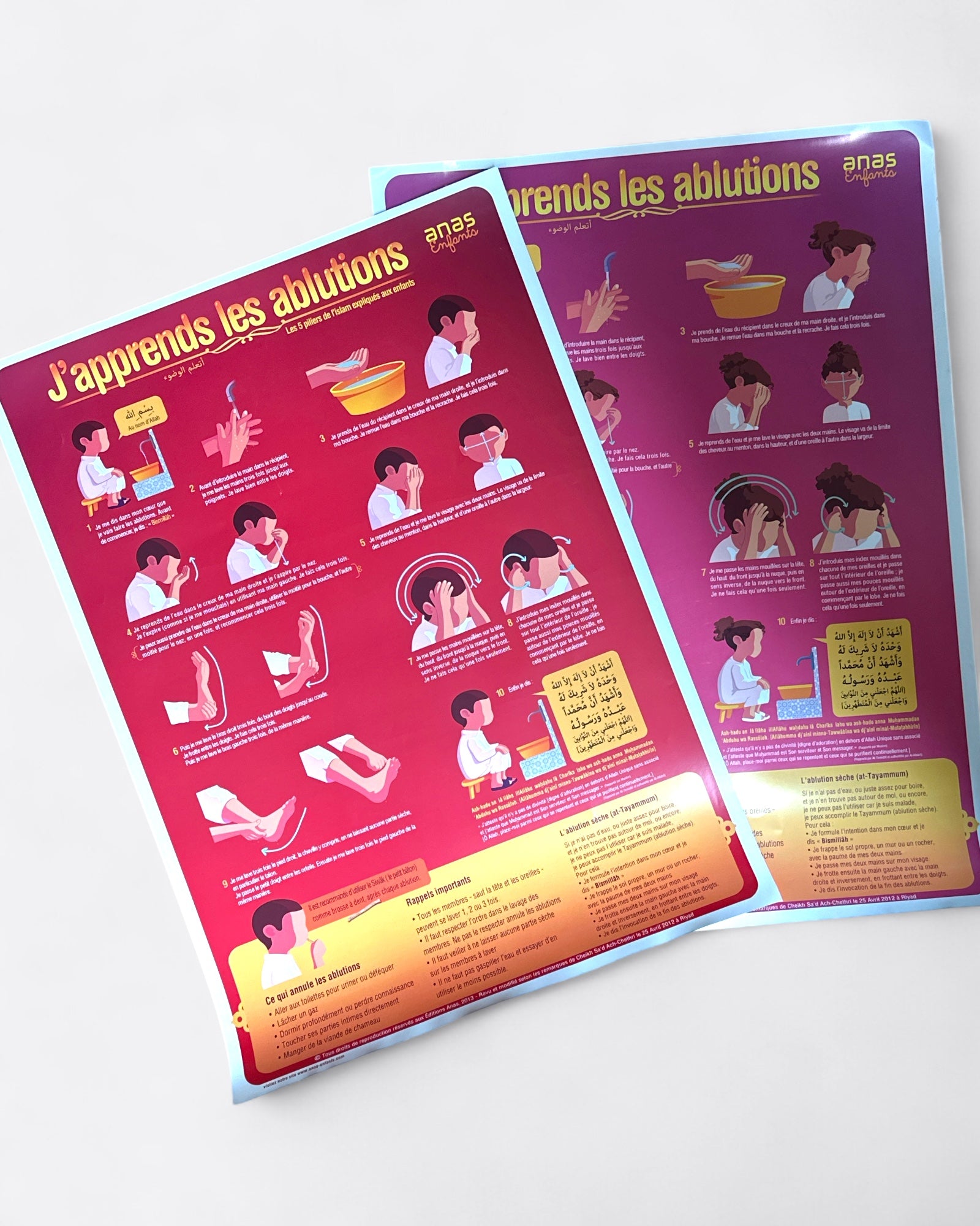 Affiche "J'apprends les ablutions" (fille)