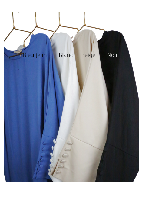Abaya manches boutonnées