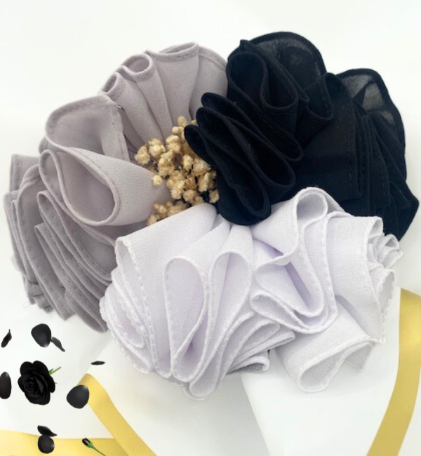 Mon bouquet Hijab Black& white -  Mousseline – tenue élégante et confortable au quotidien