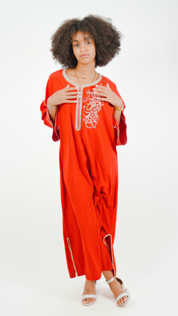 Robe marocaine col brodé