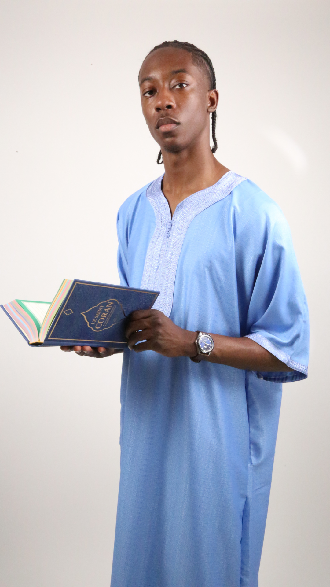 Qamis SALAH brodé - manches 3/4