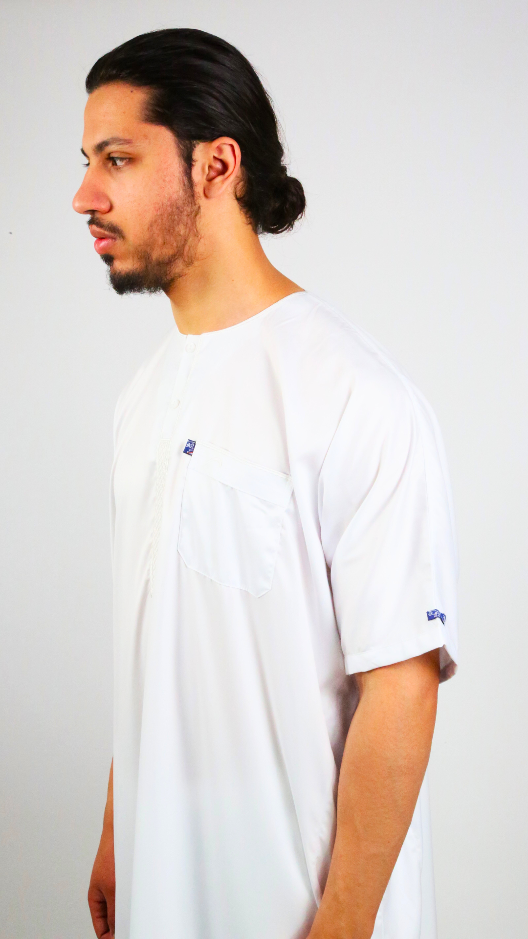 Qamis Ikaf satiné - manches courtes