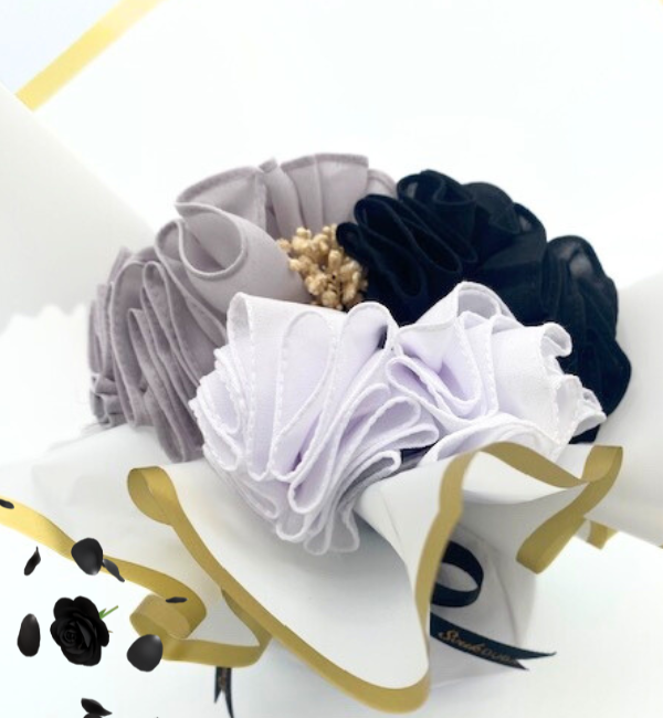 Mon bouquet Hijab Black& white -  Mousseline