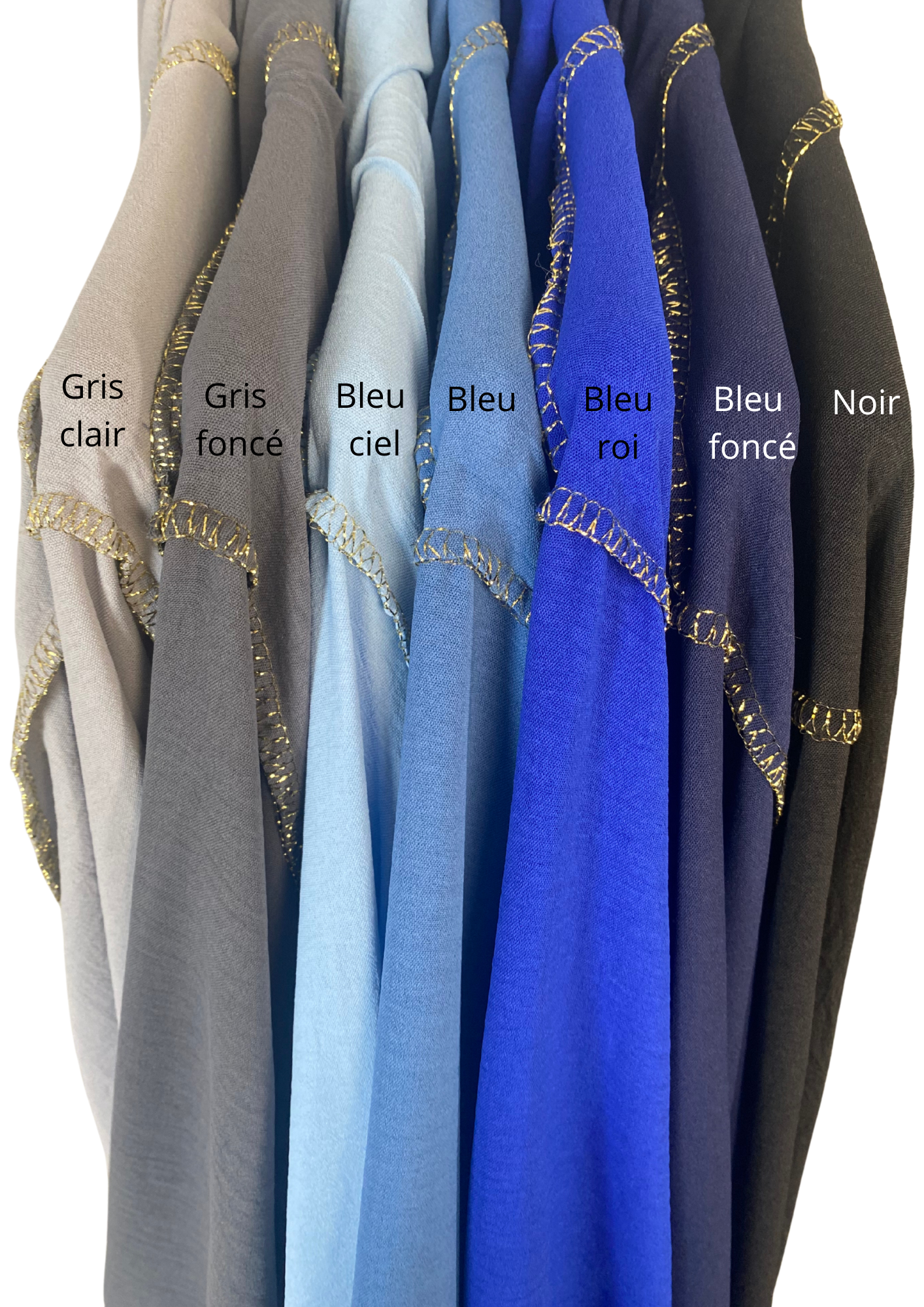 Abaya voile intégré avec détails en "or"