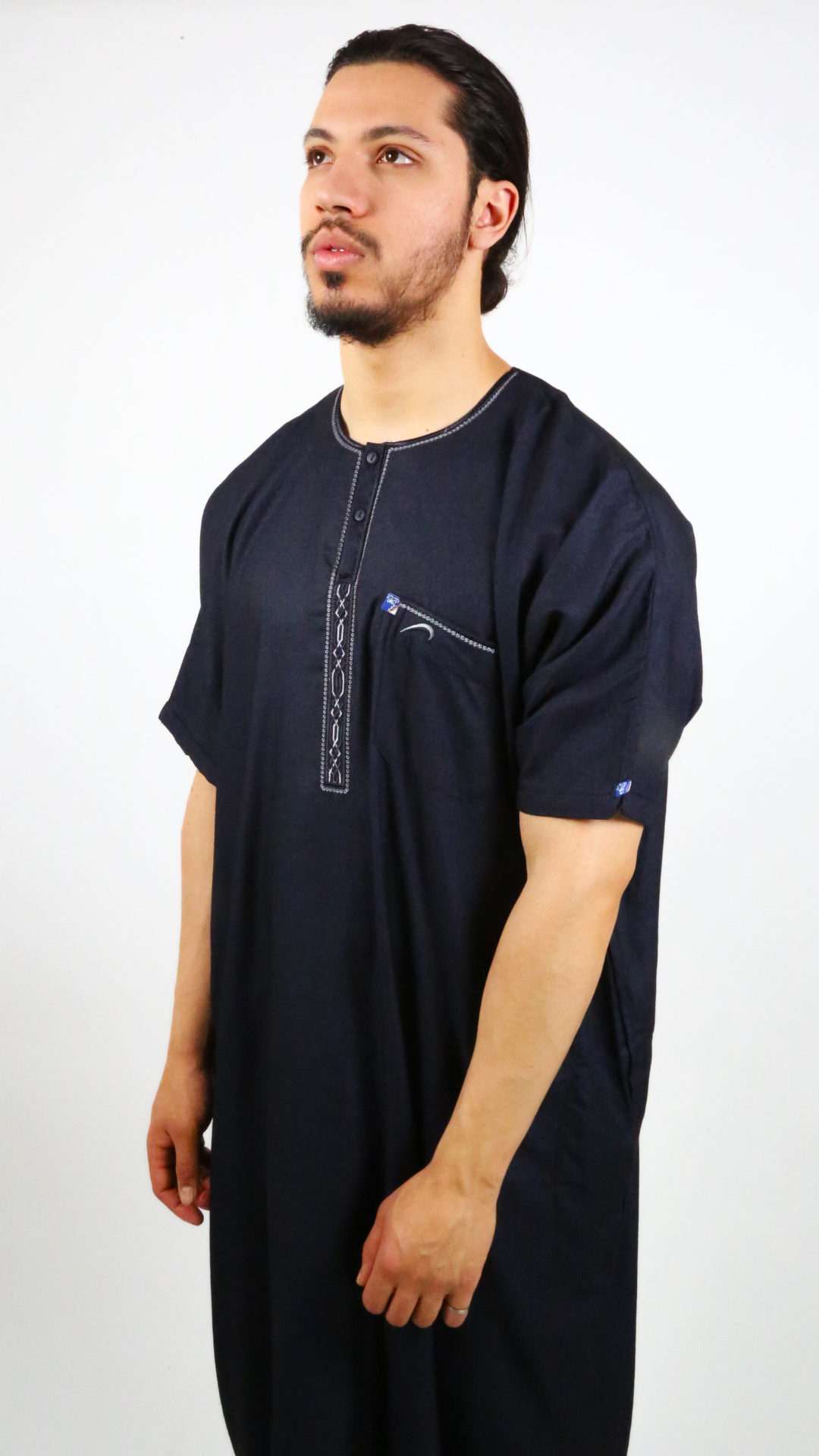 Qamis Ikaf tissu fin - manches courtes