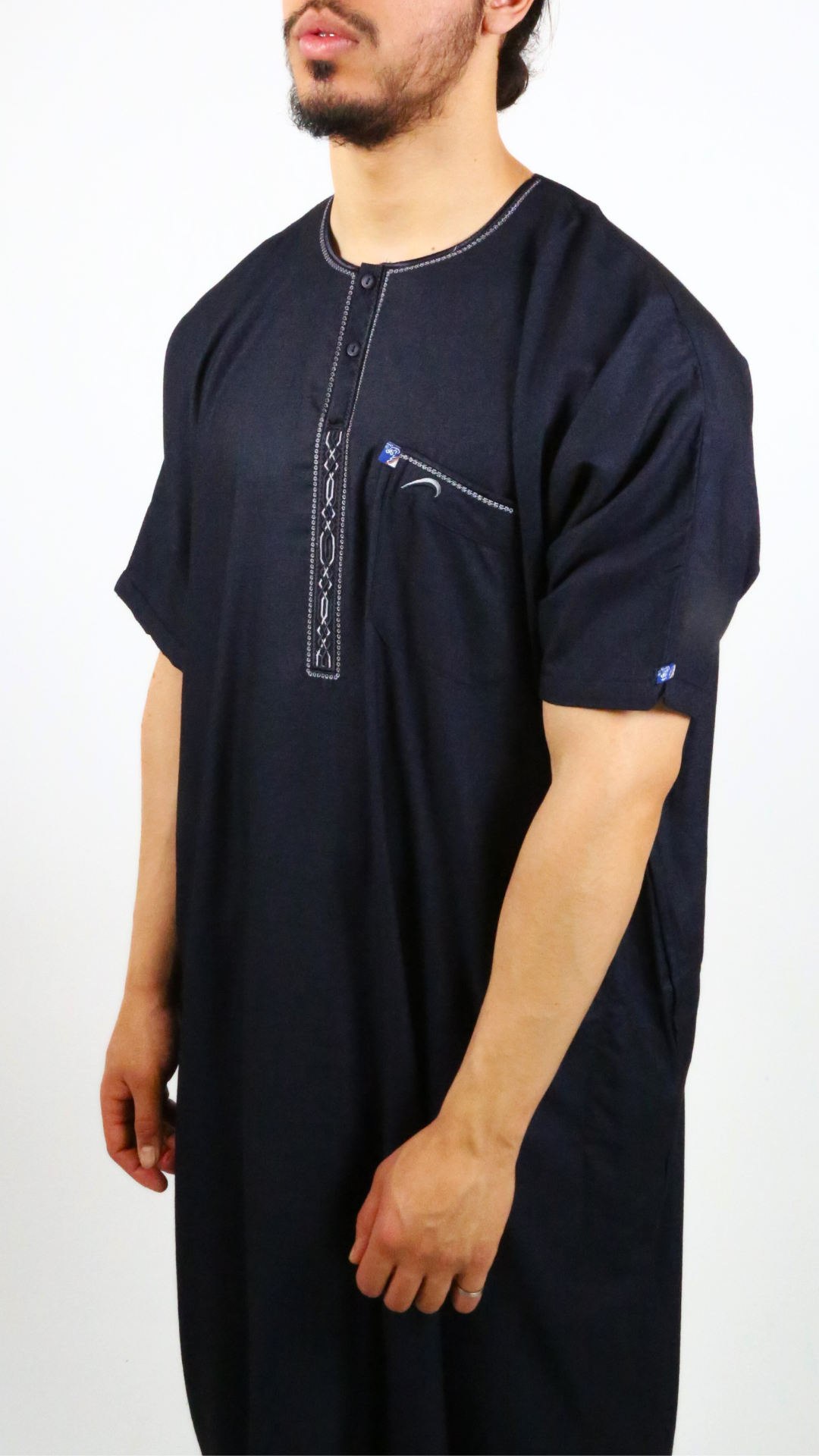 Qamis Ikaf tissu fin - manches courtes