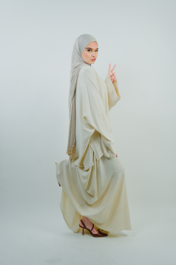 Ensemble jupe et tunique tendance effet lin