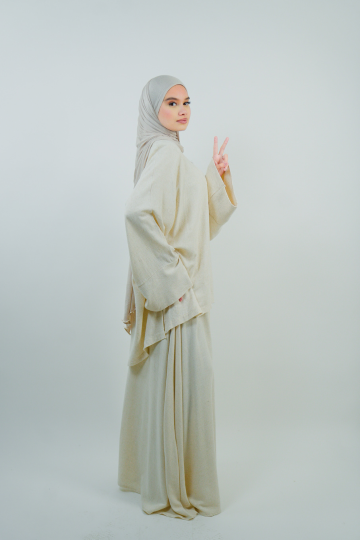 Ensemble jupe et tunique tendance effet lin