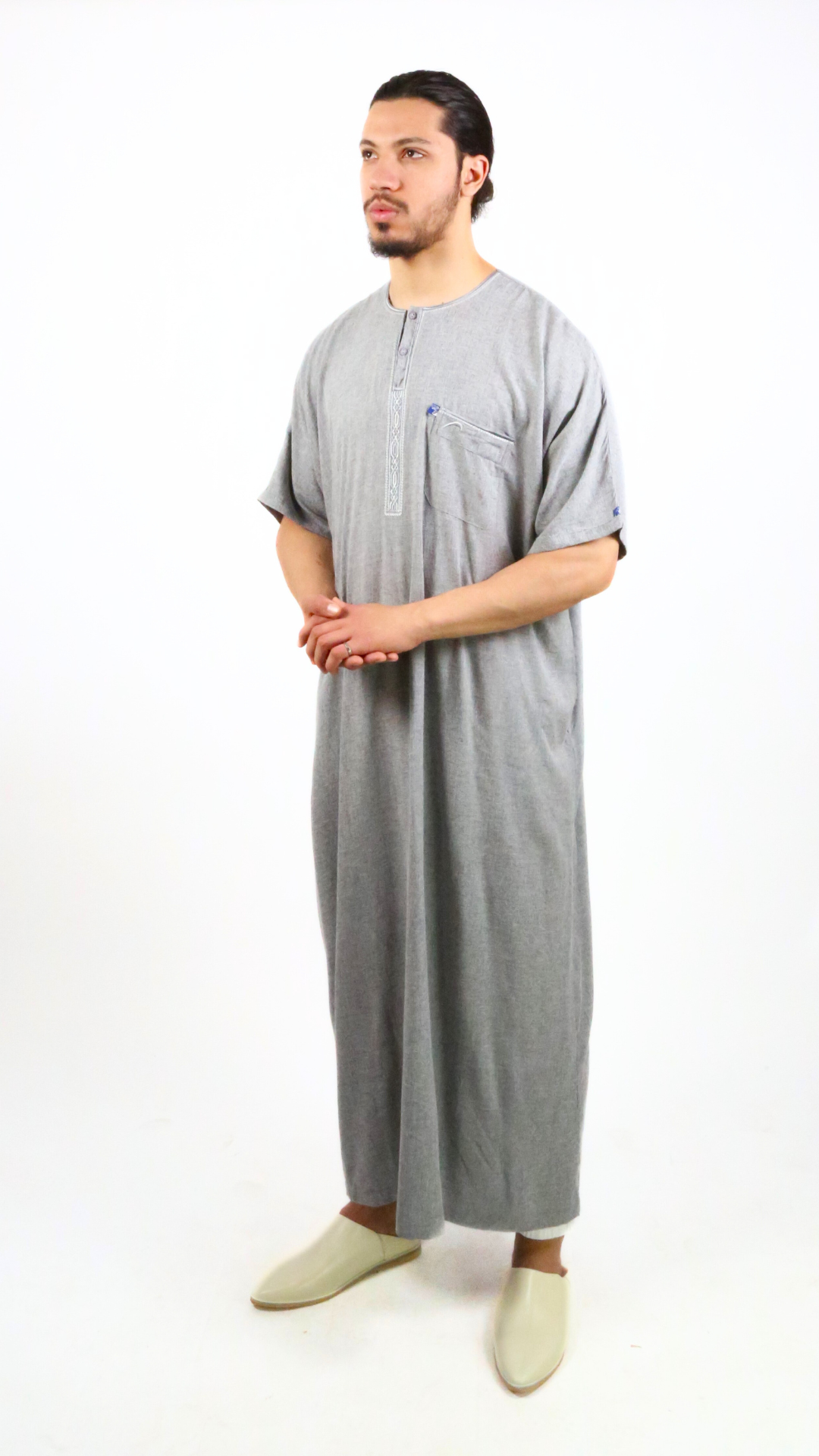 Qamis Ikaf tissu fin - manches courtes