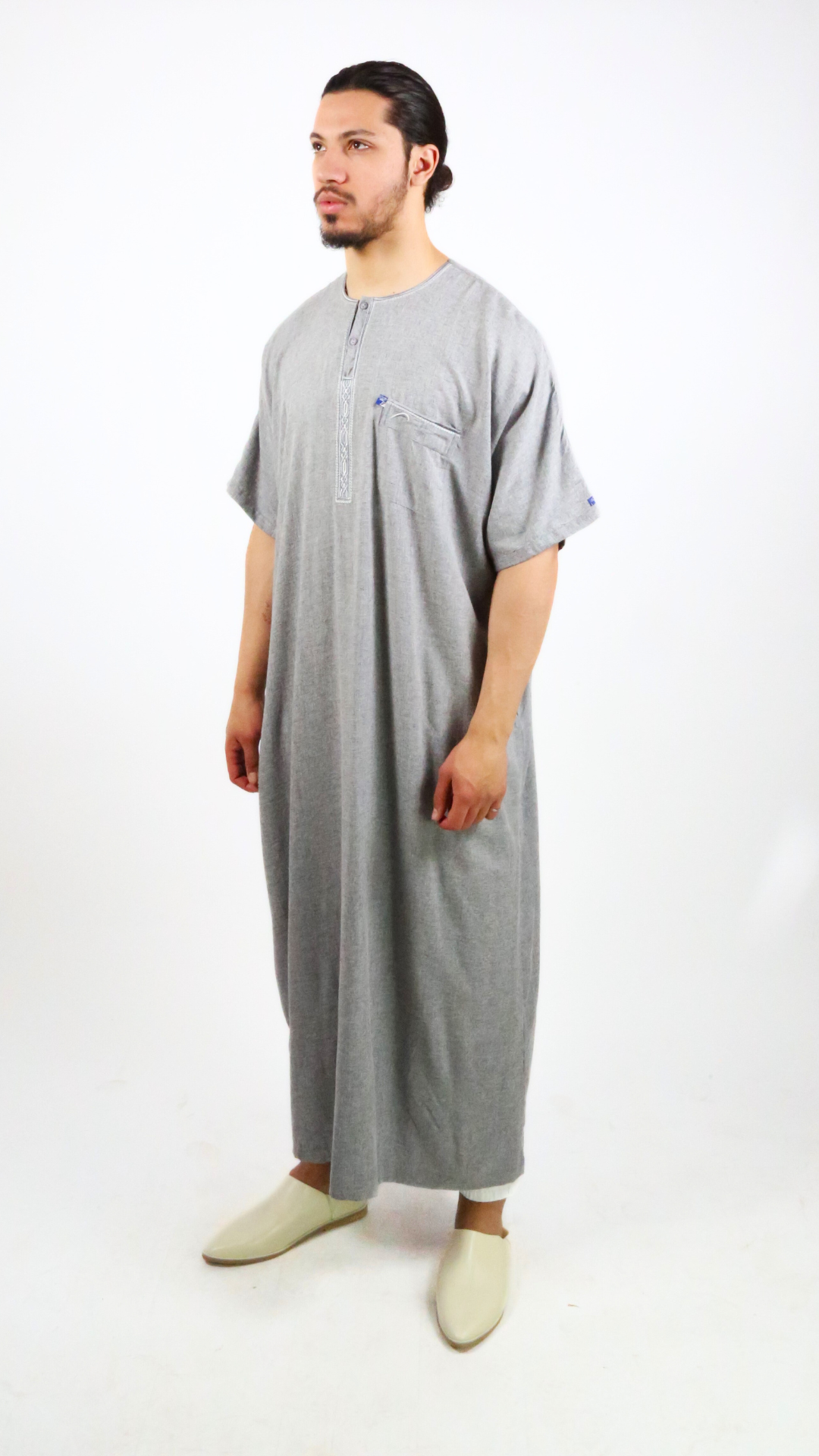 Qamis Ikaf tissu fin - manches courtes