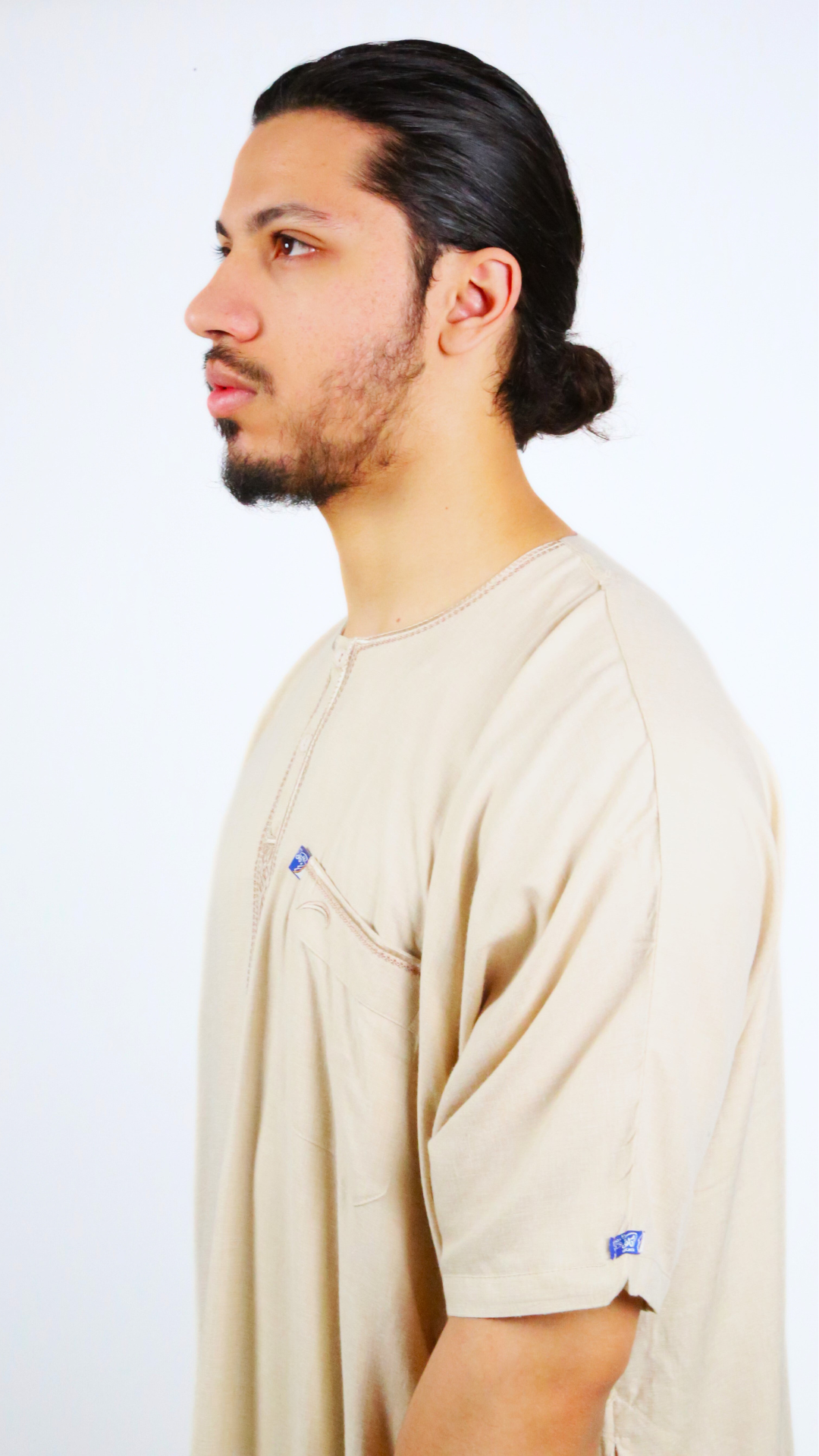 Qamis Ikaf tissu fin - manches courtes