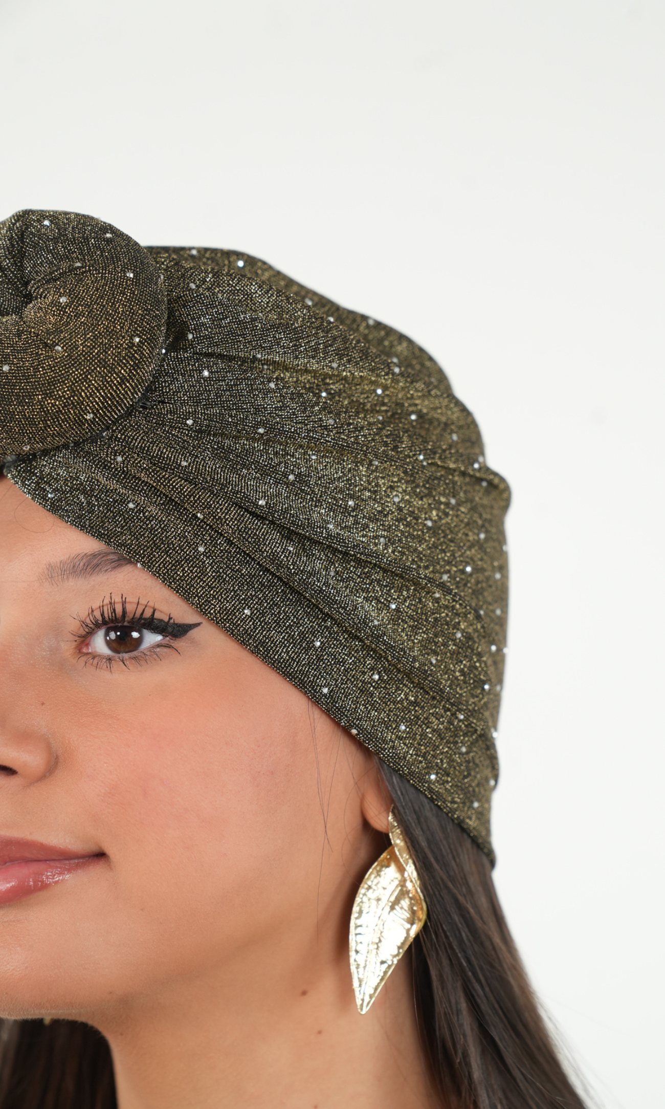 Bonnet style turban pailleté