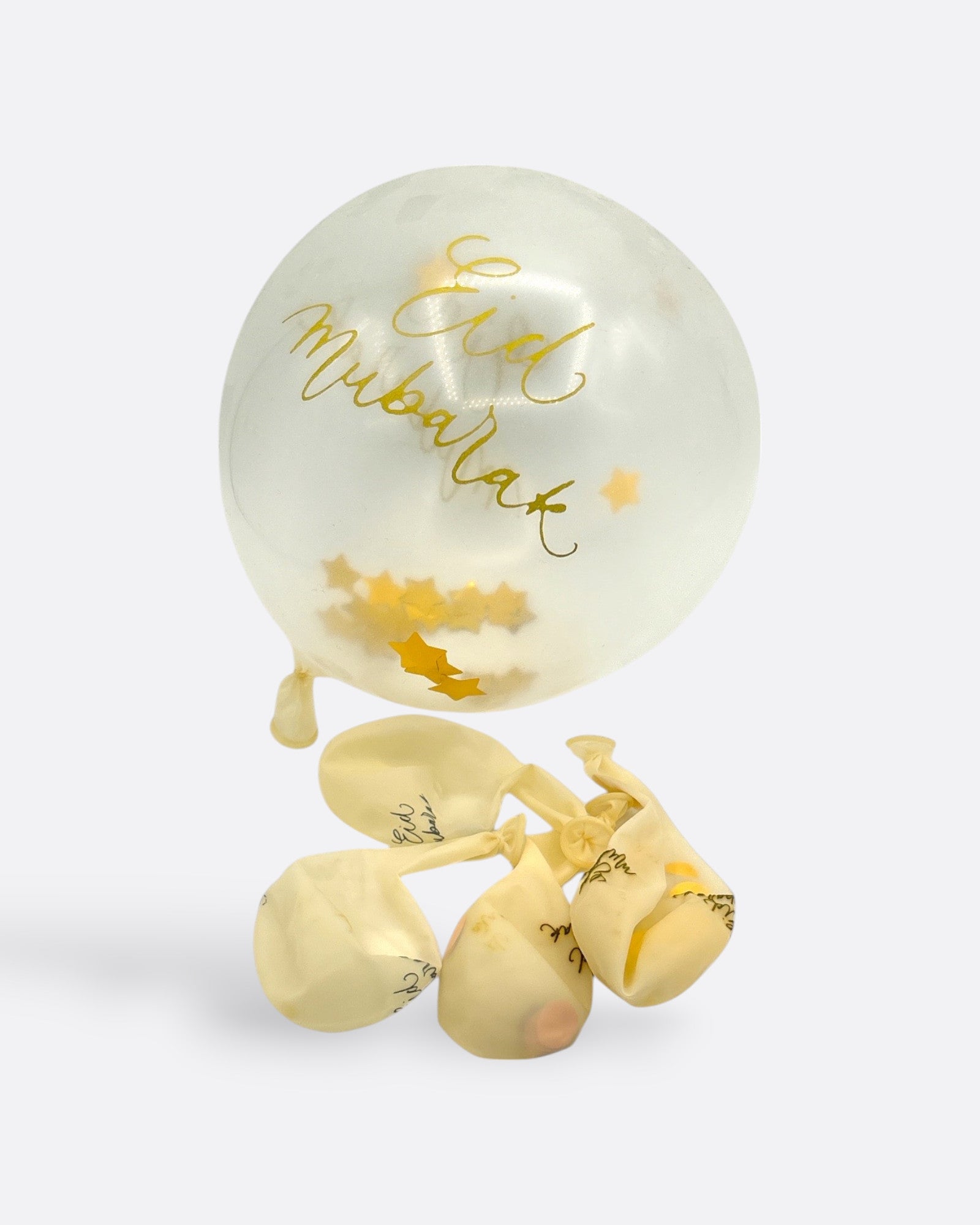 Sachet de 5 ballons confettis - Eid Mubarak – produit proposé sur Souk Dubaï