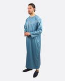 Qamis Ikaf satiné à rayures - manches longues
