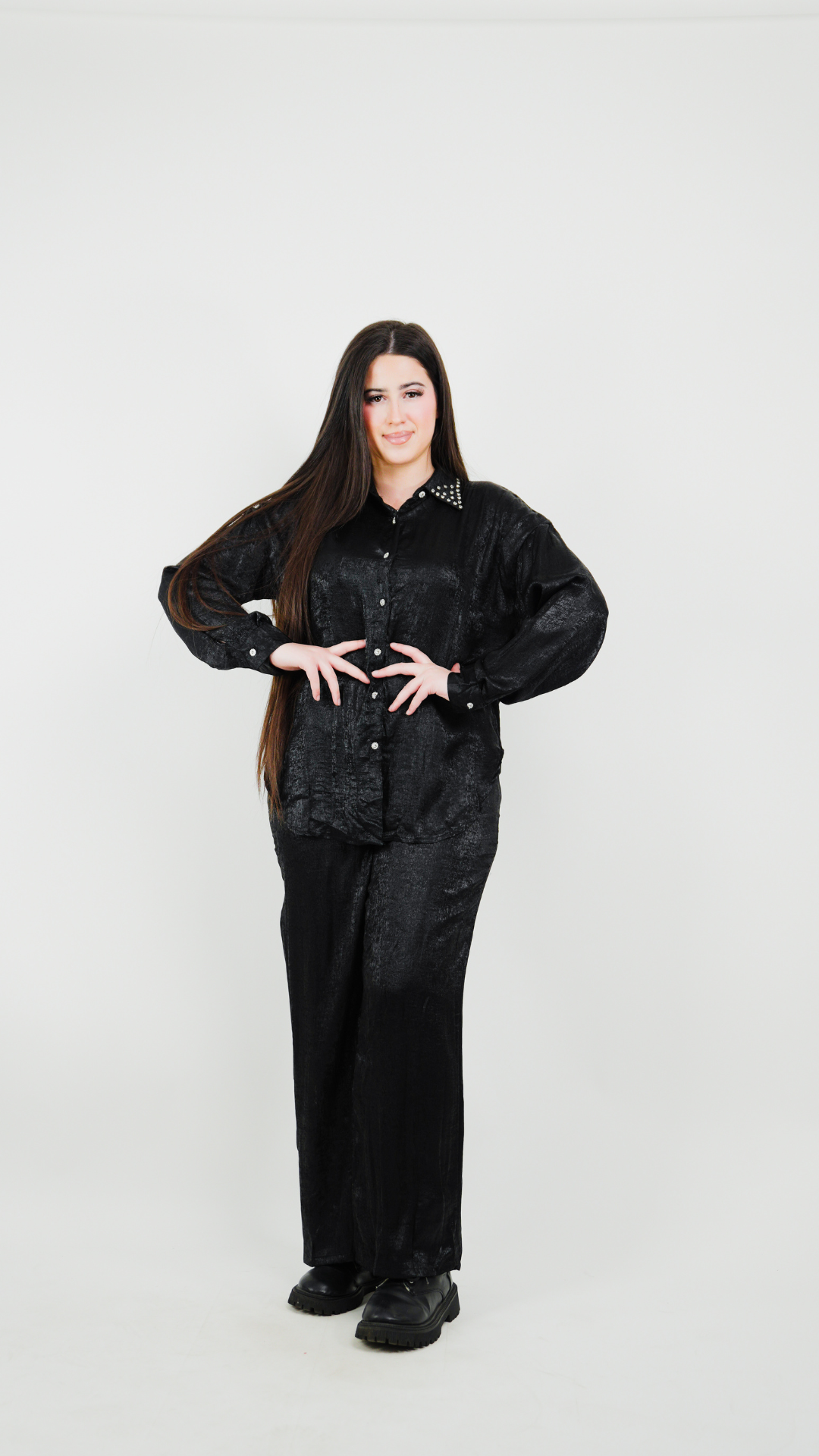 Ensemble chemise pantalon irisé avec "diamant"