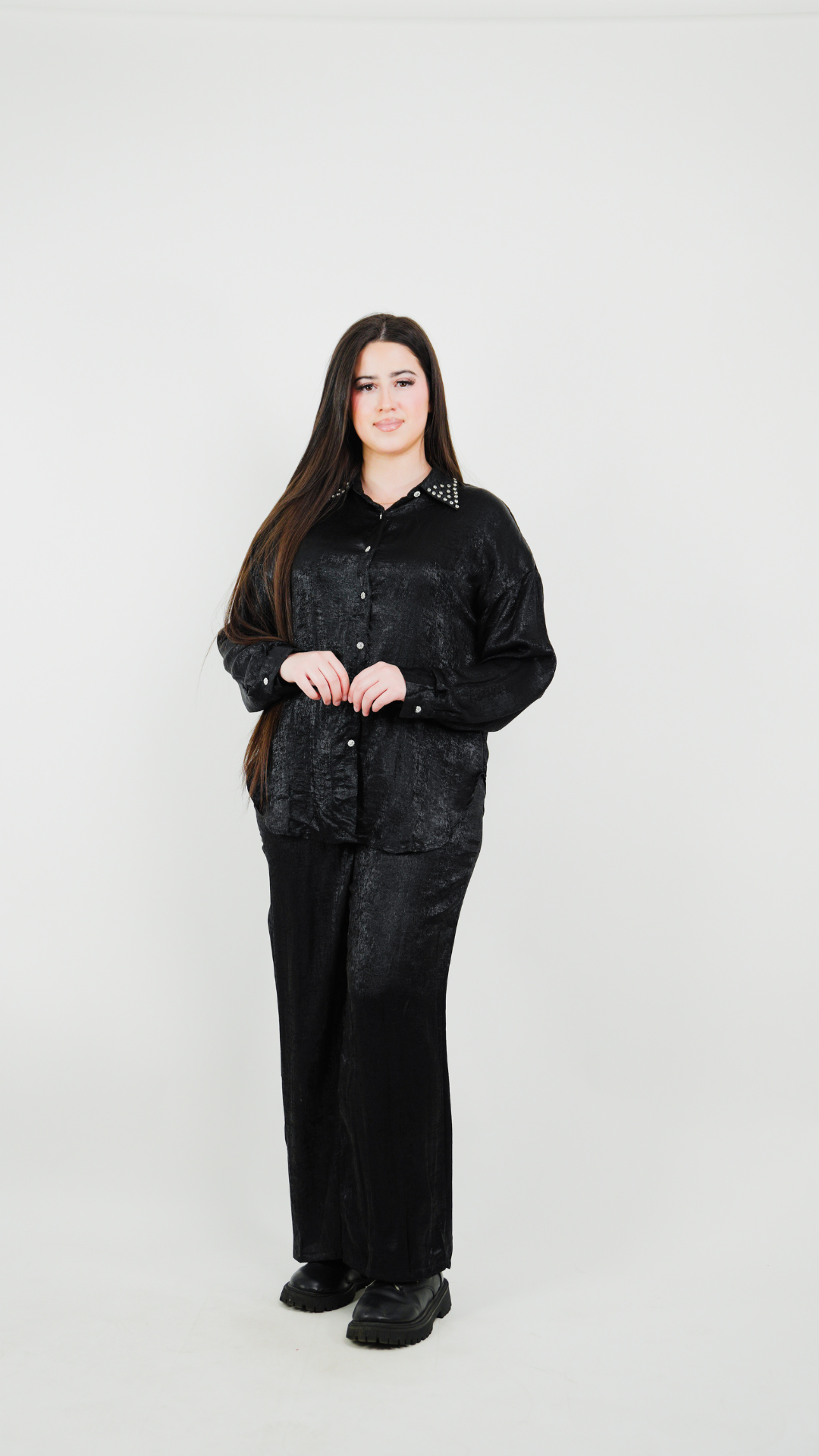 Ensemble chemise pantalon irisé avec "diamant"