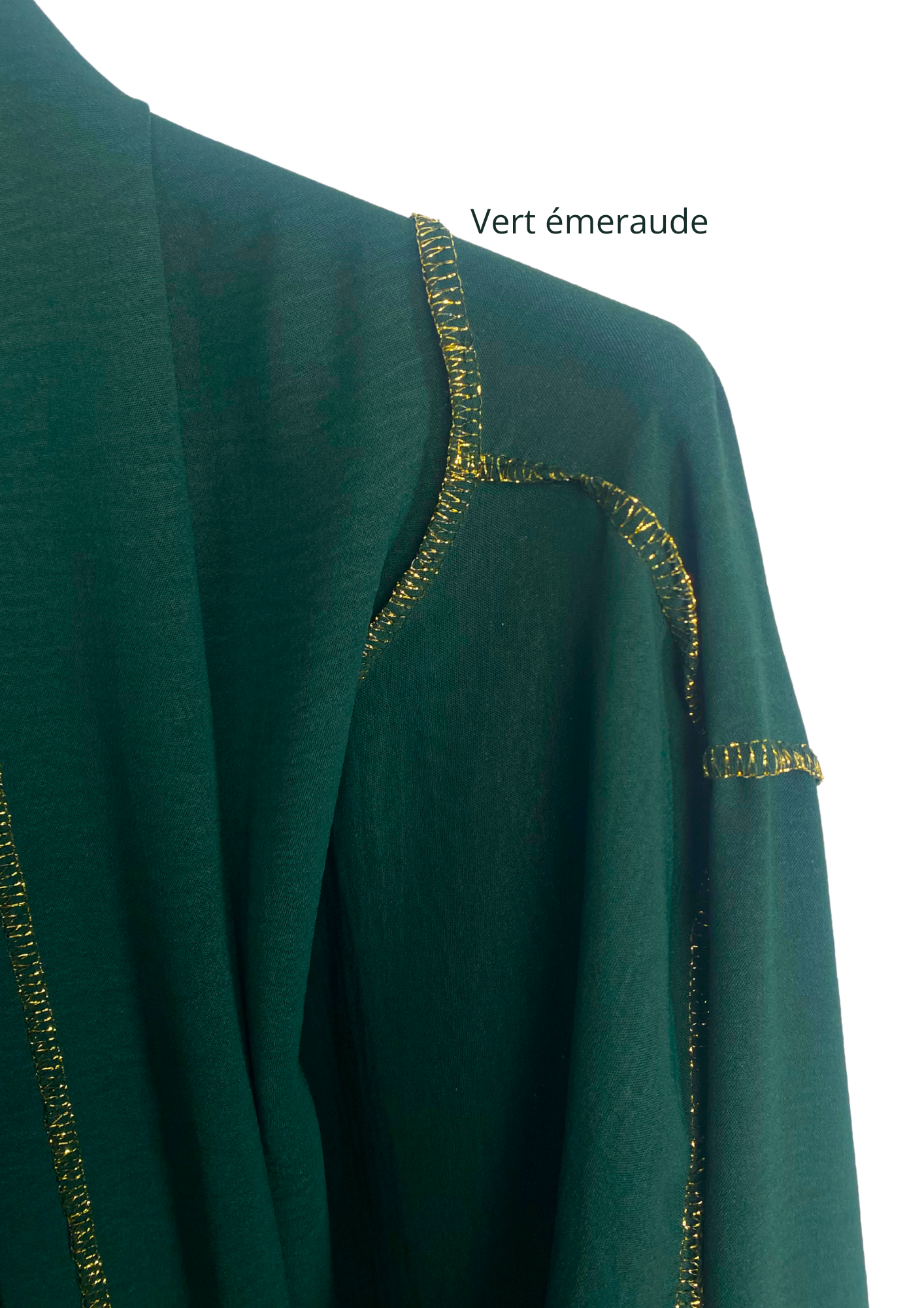 Abaya voile intégré avec détails en "or"