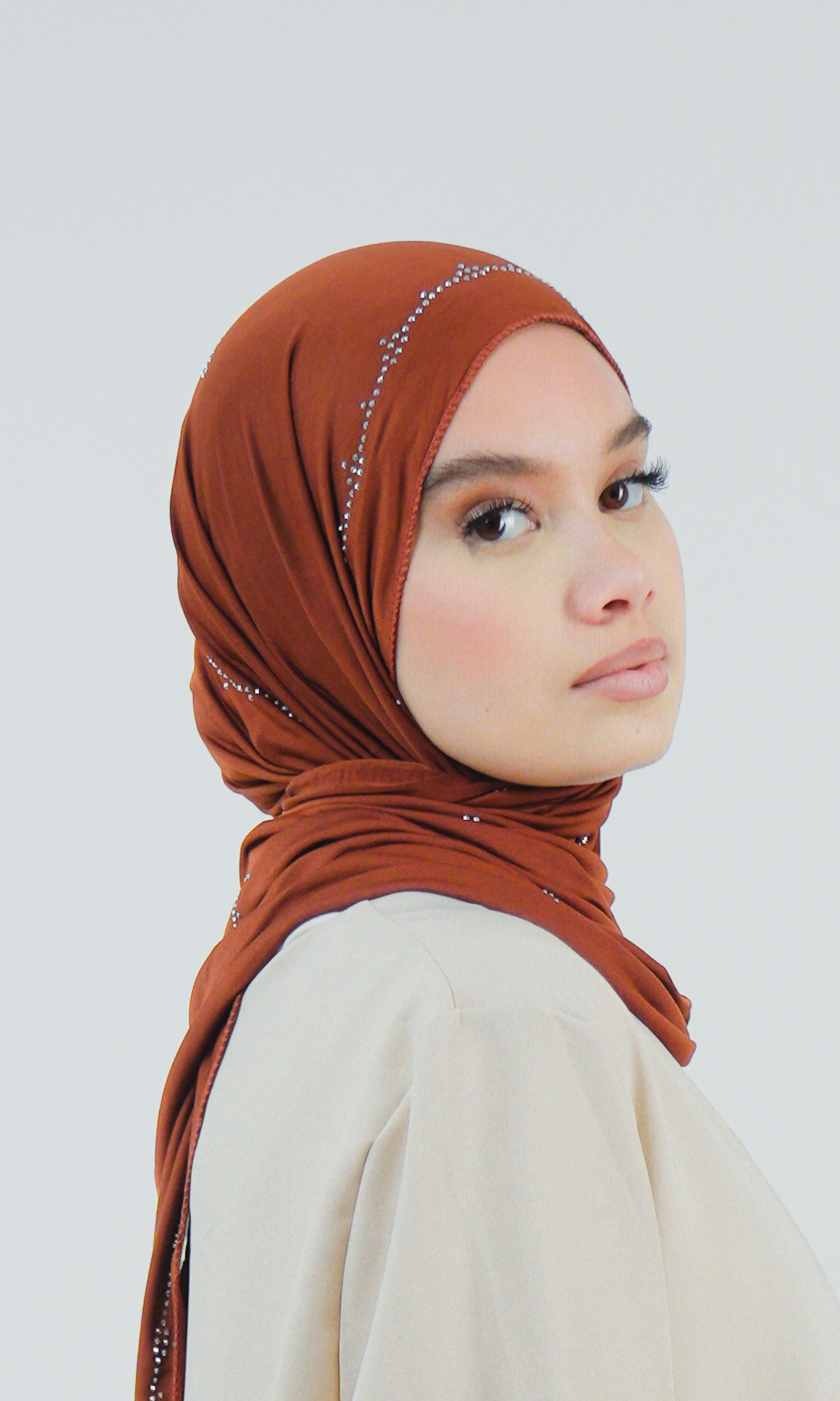 Hijab jersey strass bouclé