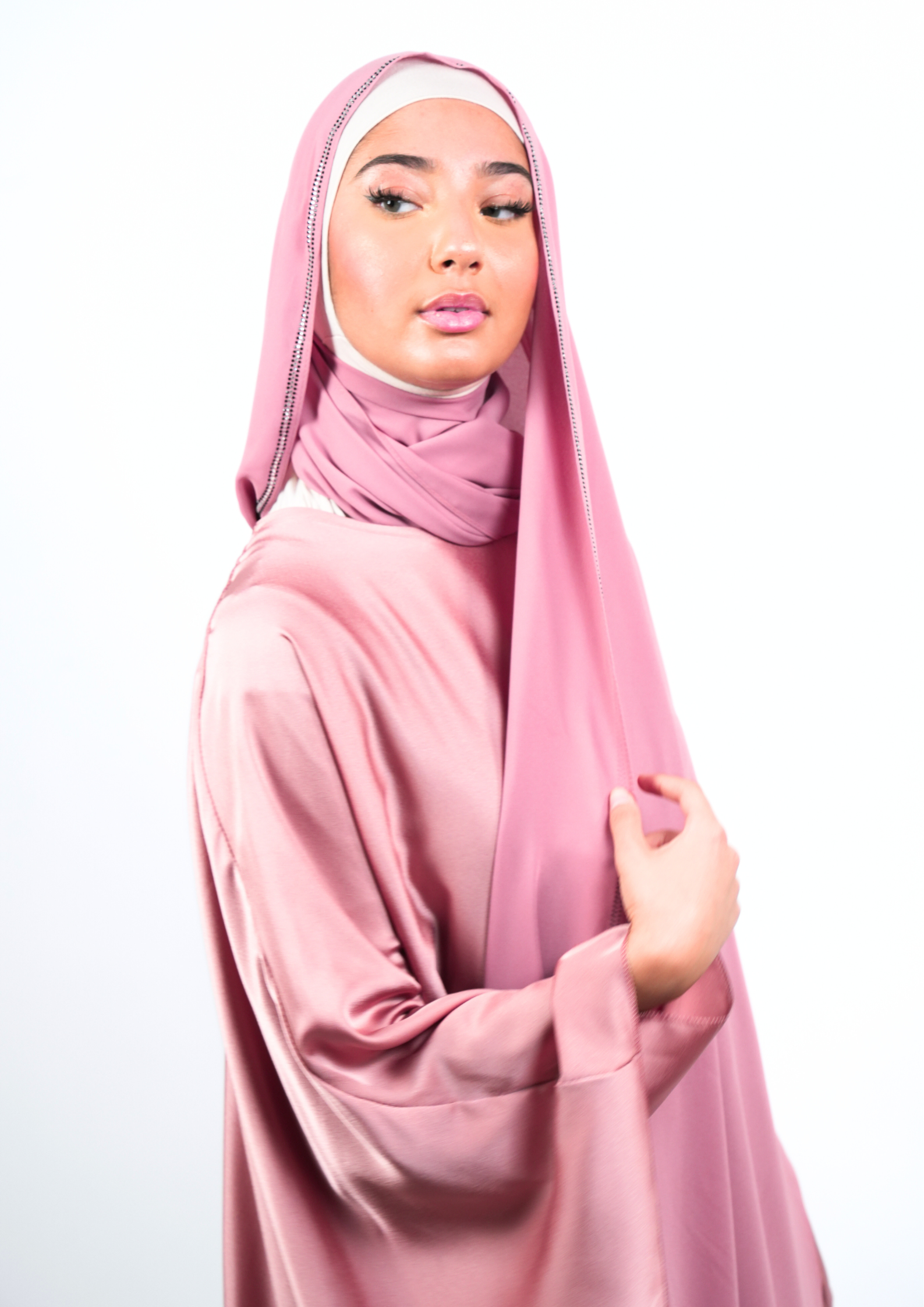 Hijab mousseline strass