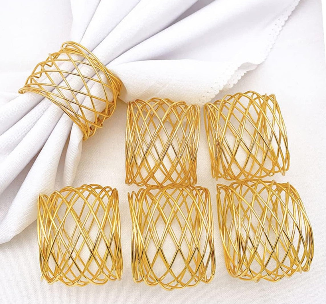 Anneaux de serviette en maille de fil