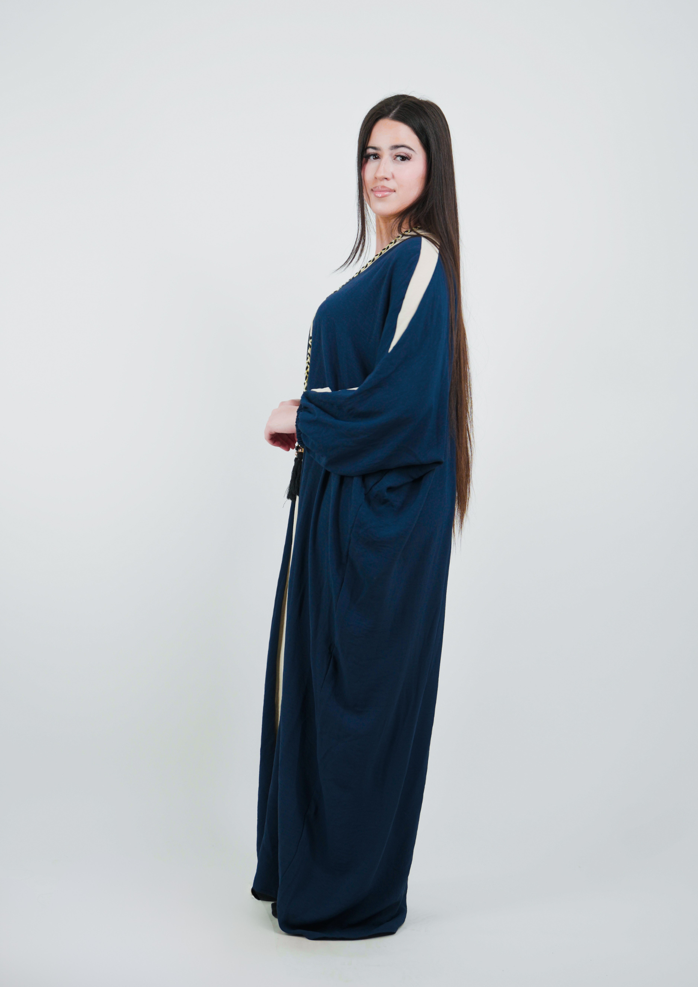 Robe longue ample et bicolore