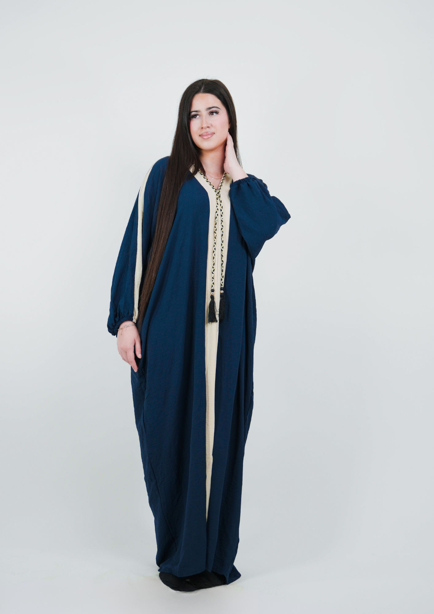 Robe longue ample et bicolore