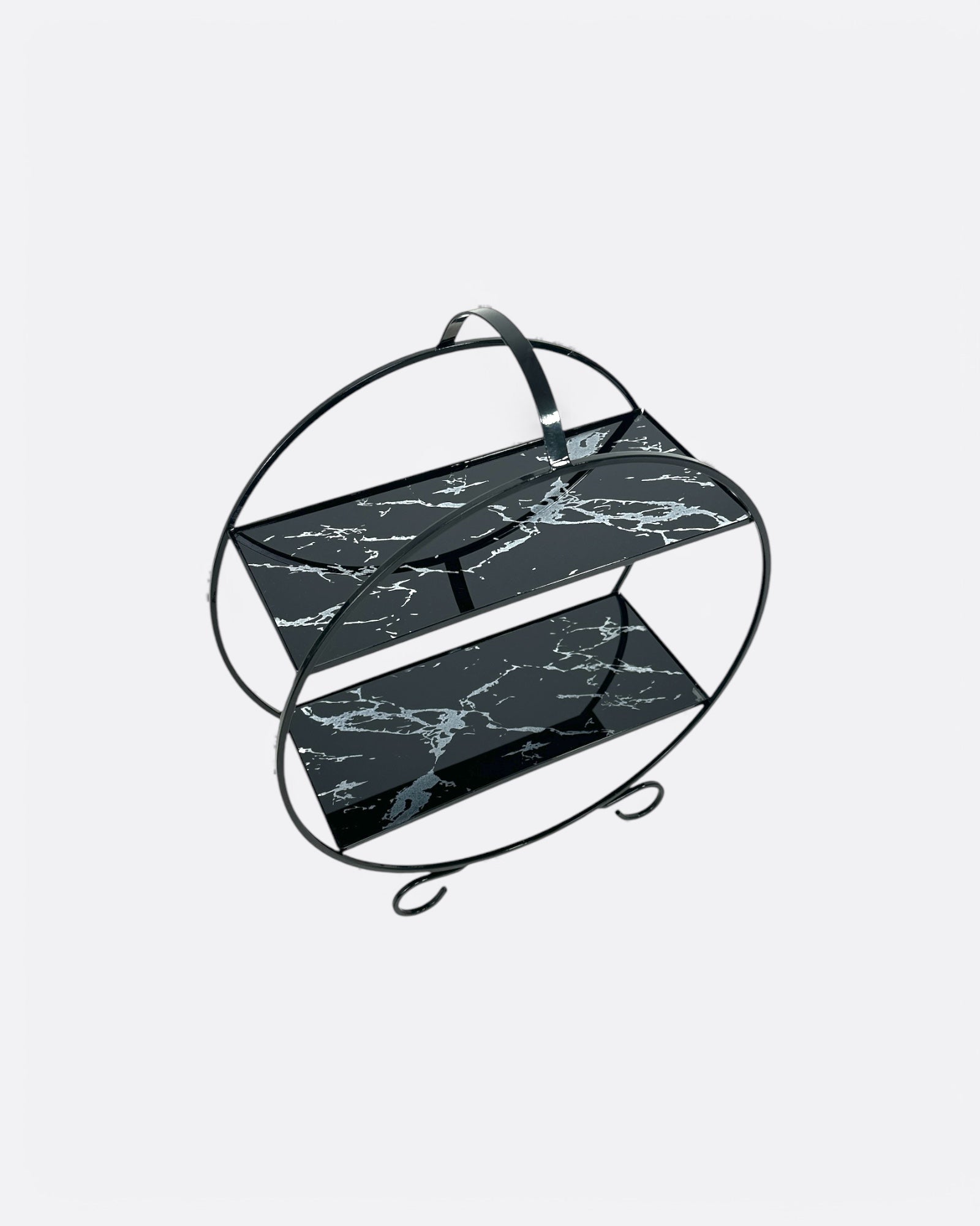 Présentoir 2 étages Noir marbré – produit proposé sur Souk Dubaï