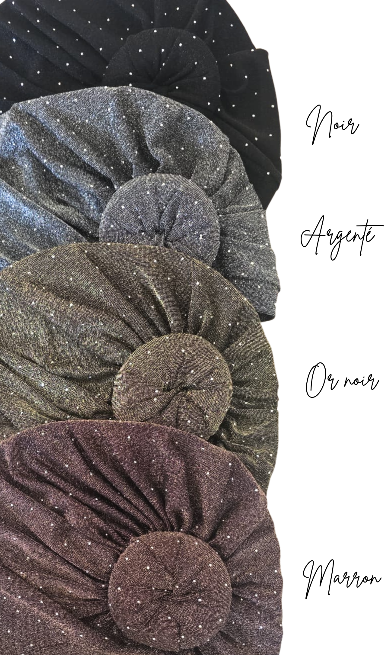 Bonnet style turban pailleté