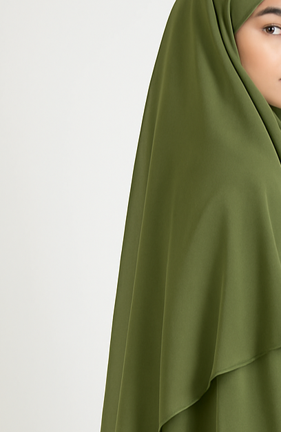 Khimar long et élégant mousseline 2 voiles