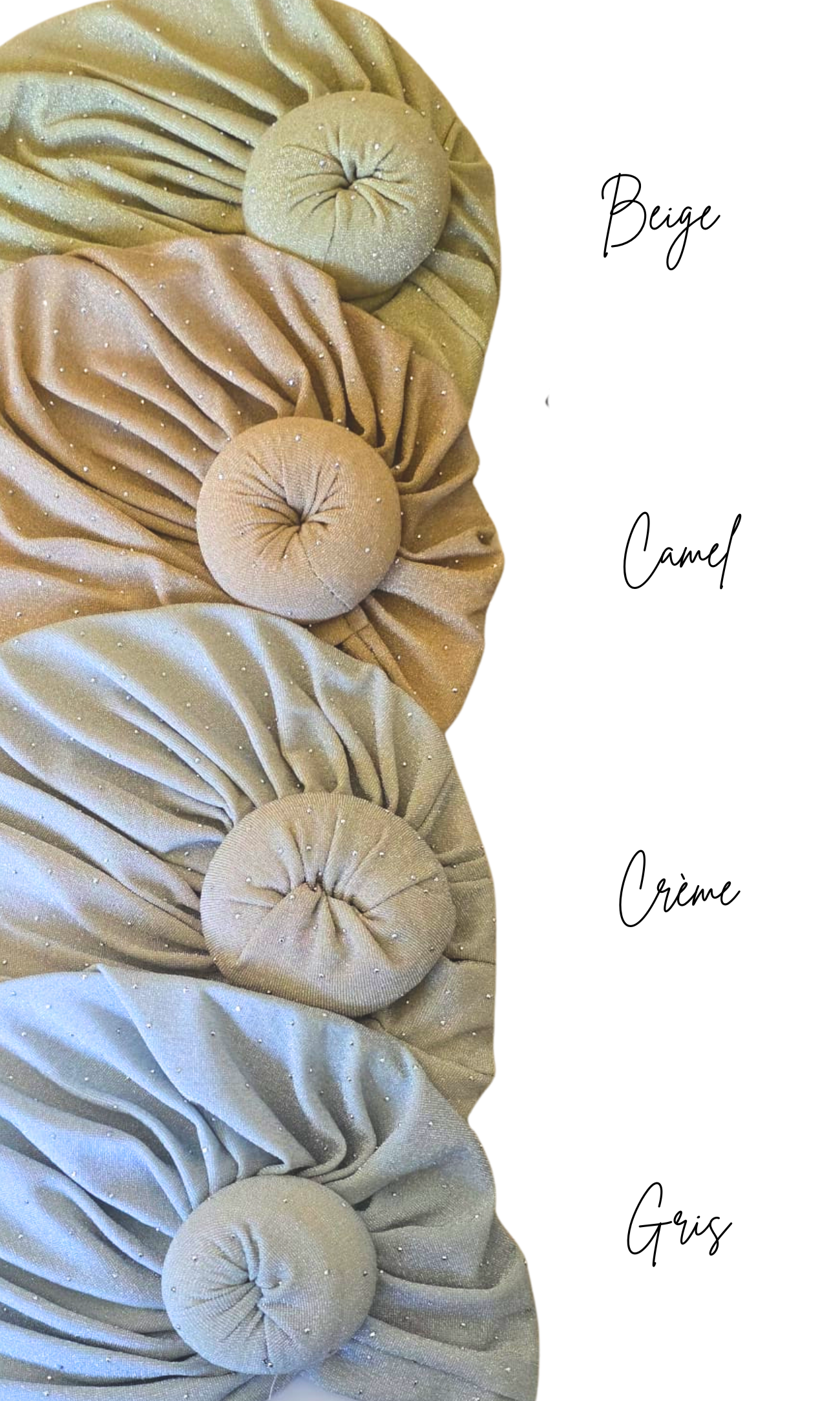 Bonnet style turban pailleté