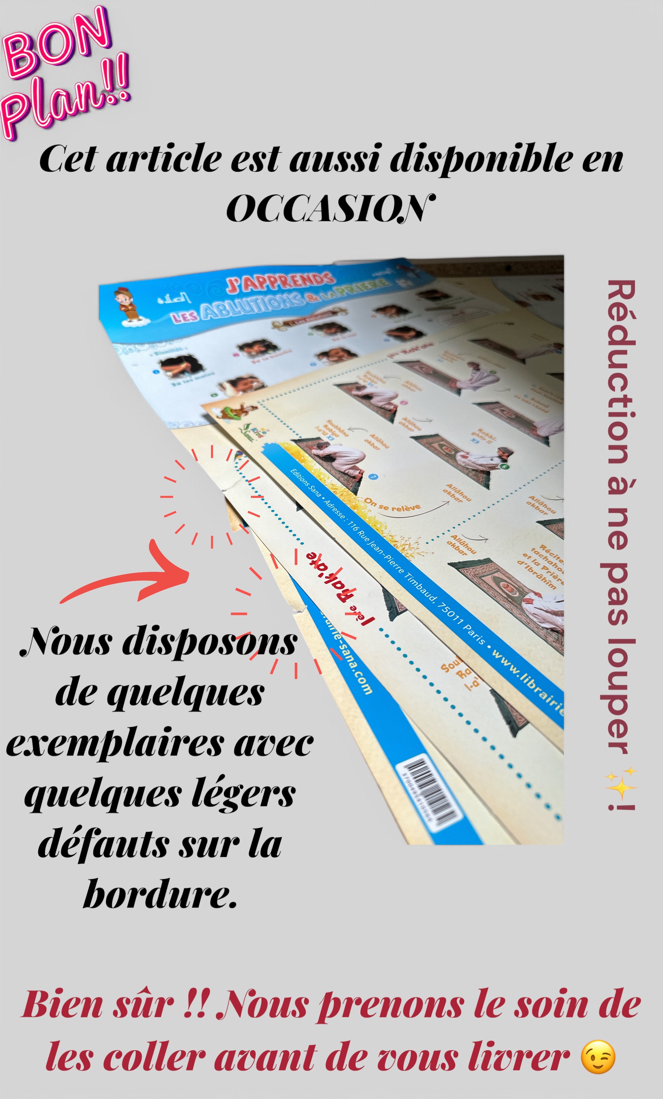 Affiche 2 en 1 : "J'apprends les Ablutions et la Prière"