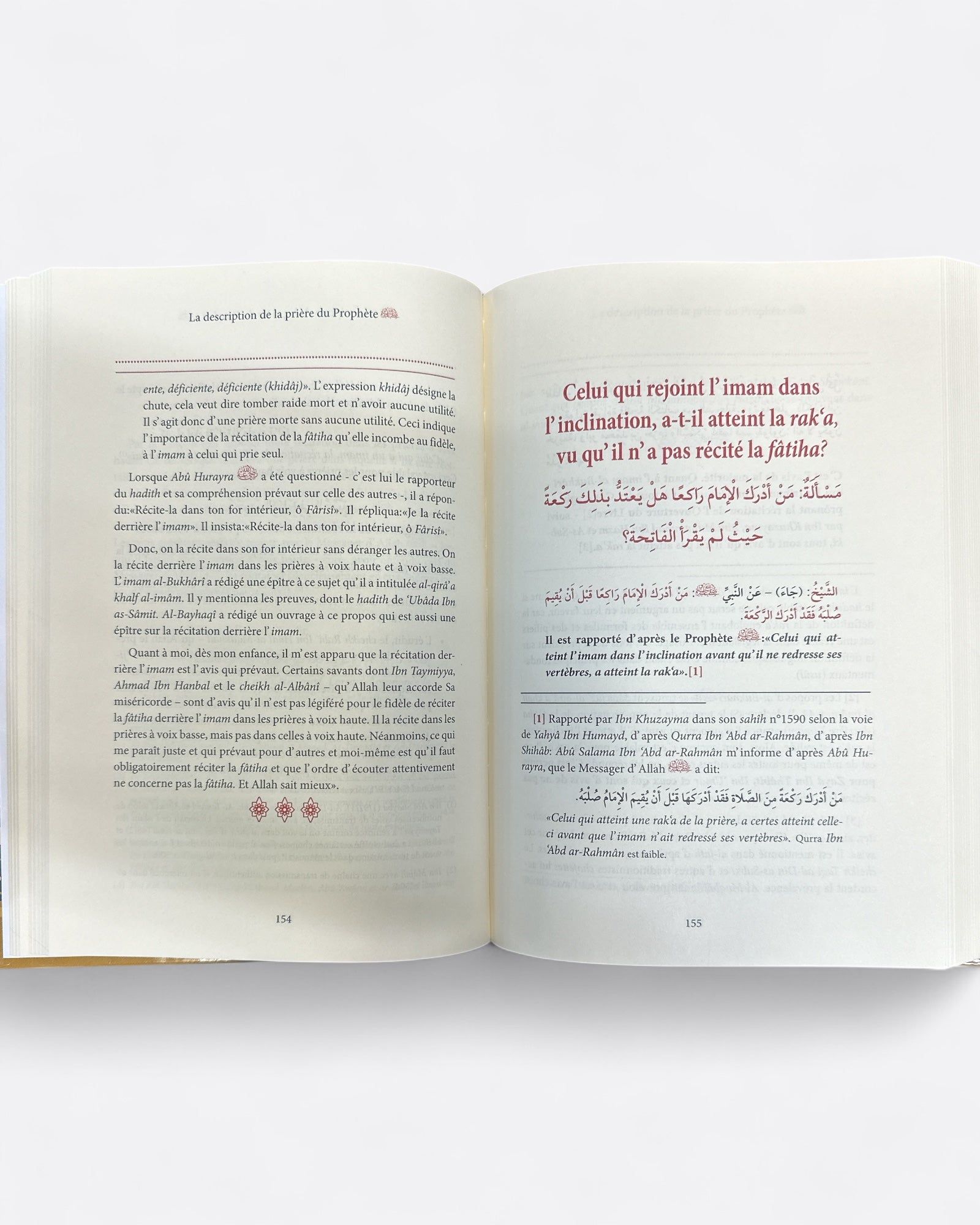 Extrait du livre - La description de la Prière du Prophète ﷺ - Cheikh Muqbil Ibn Hadi Al-Wadi'i - Edition Ibn Badis – accessoire utile pour les actes de dévotion