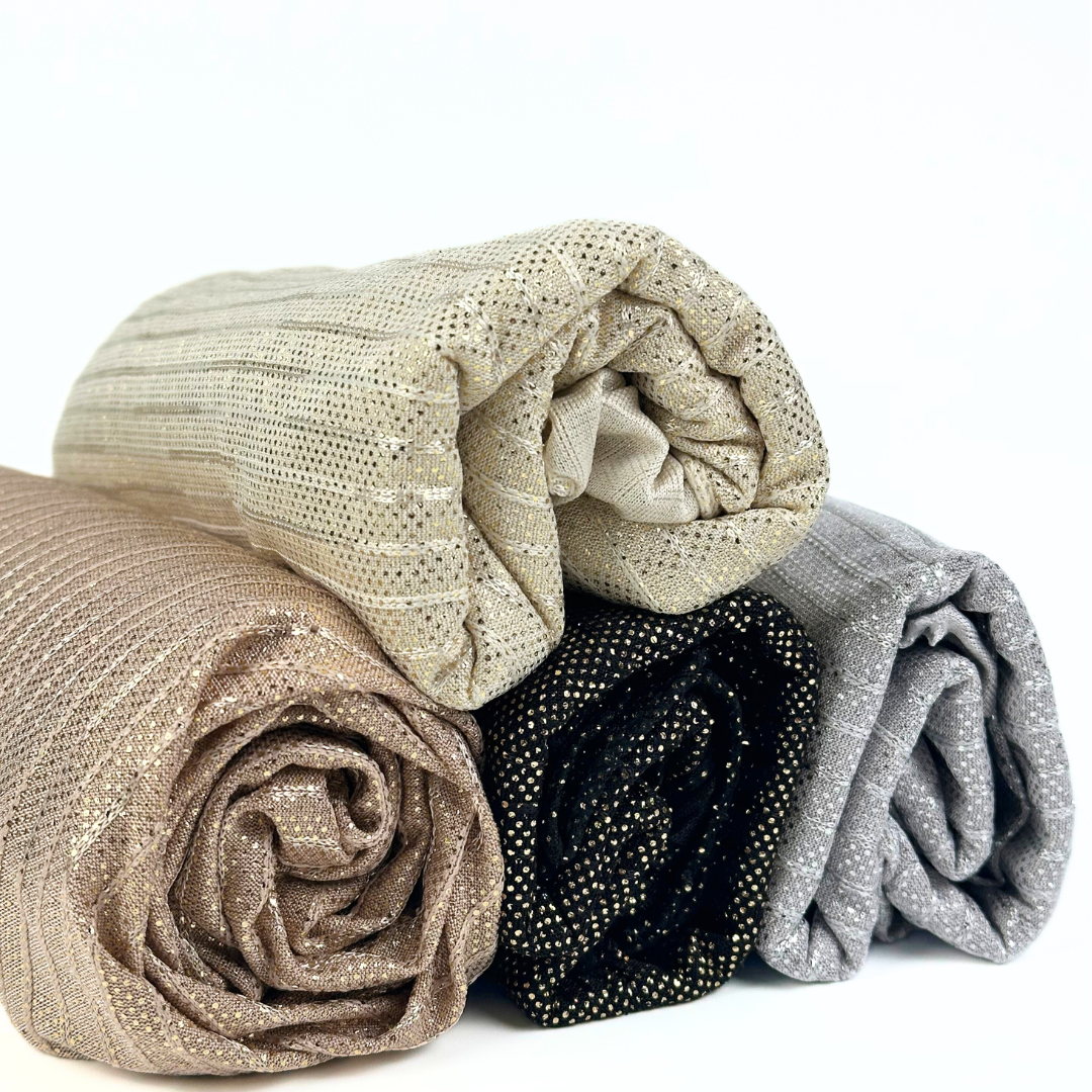Hijab jersey pailleté – coupe fluide et matière agréable à porter