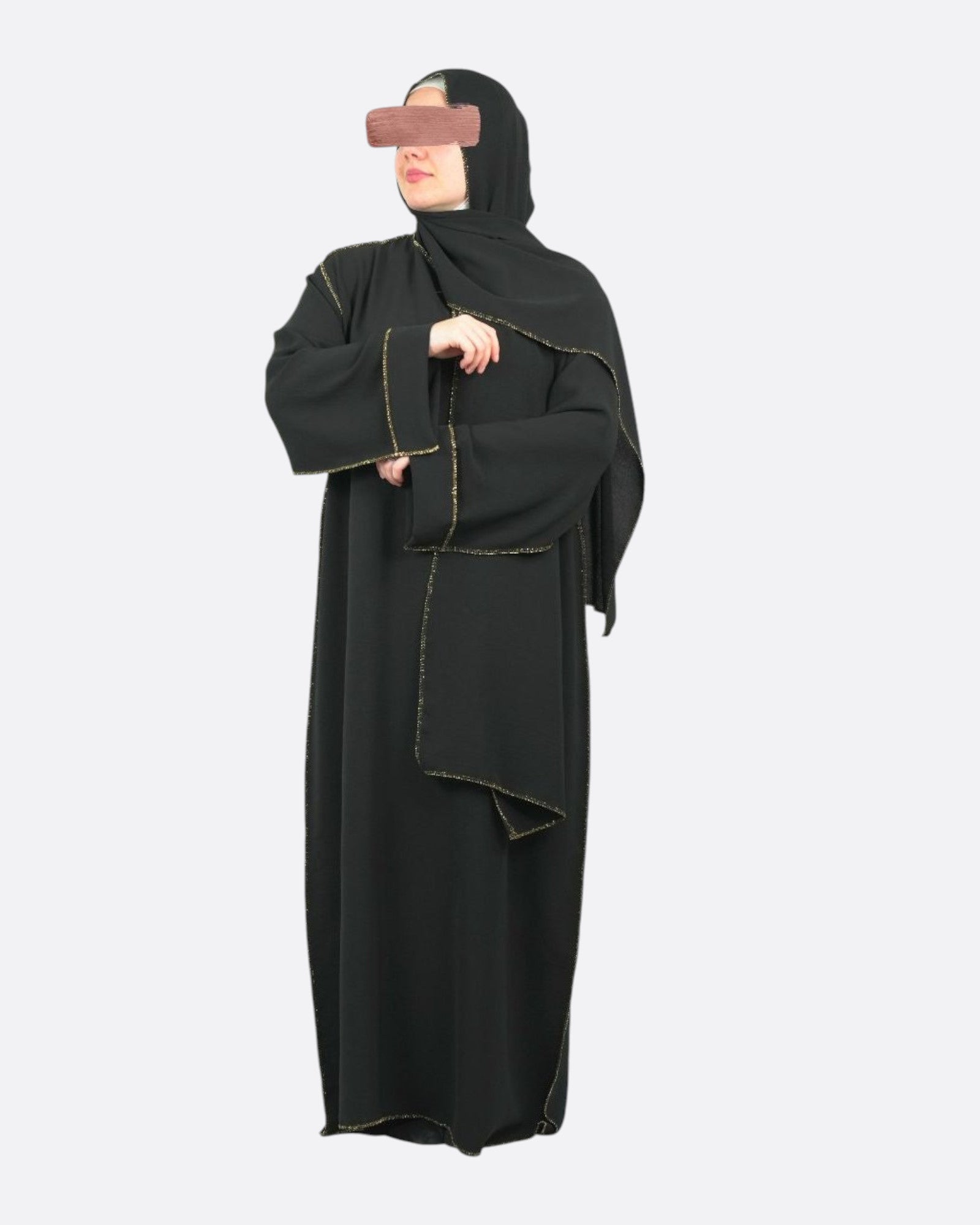 Abaya voile intégré avec détails en "or" | Enfant