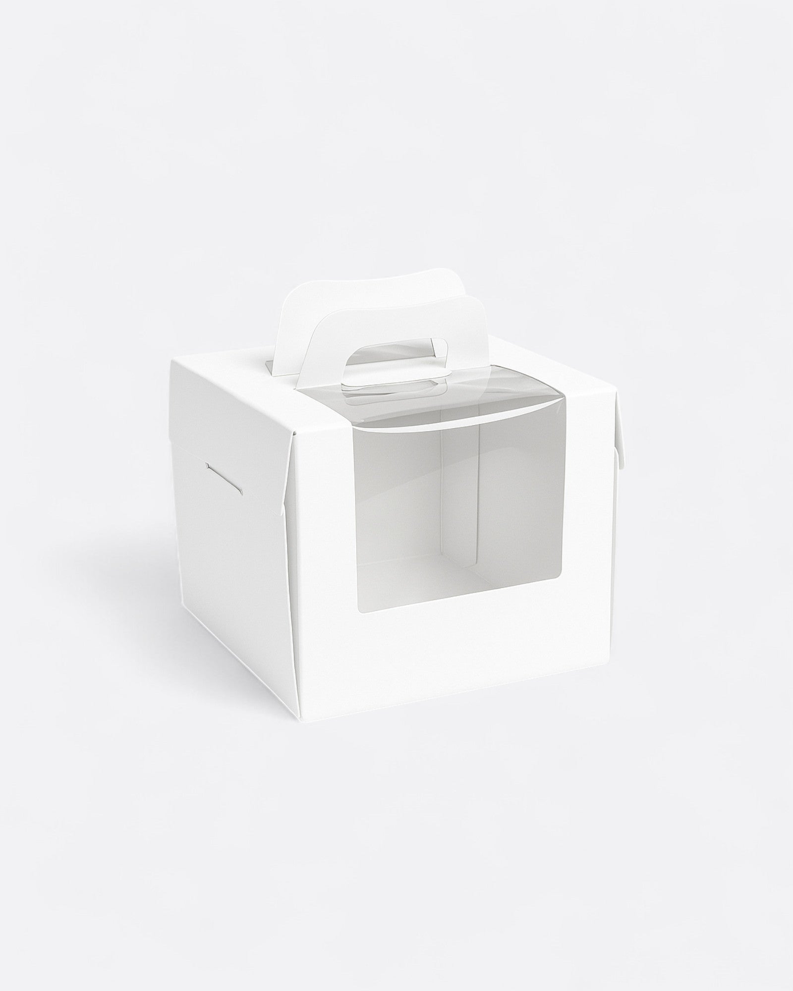 Boîte à gâteaux blanche avec poignée