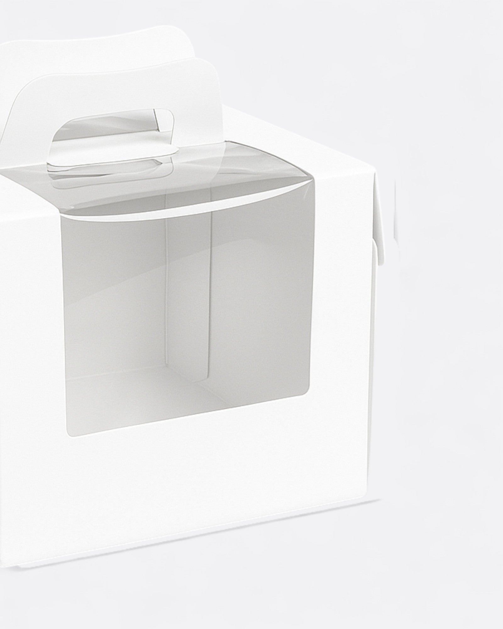 Boîte à gâteaux blanche avec poignée