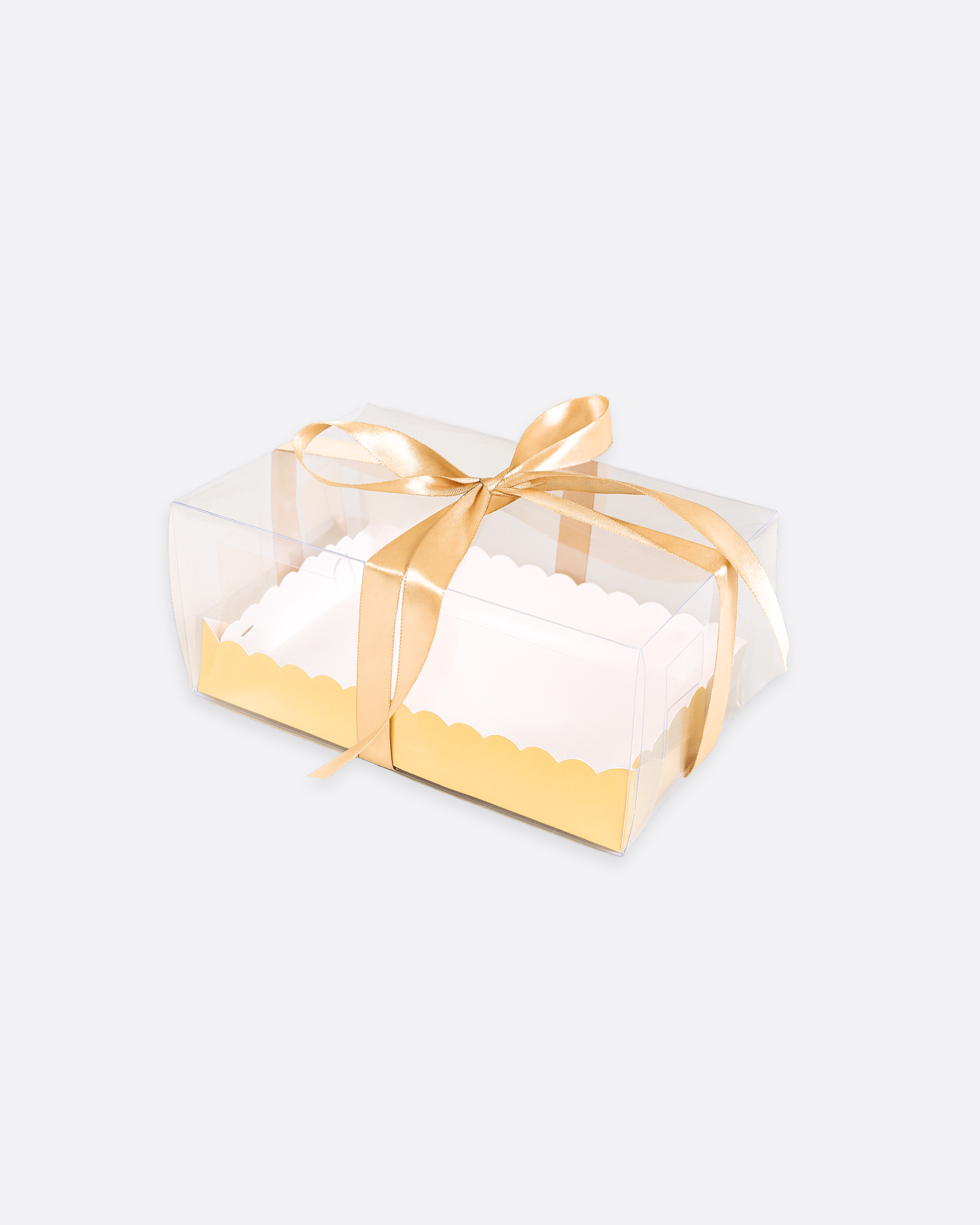 Boîte à gâteaux transparente avec noeud