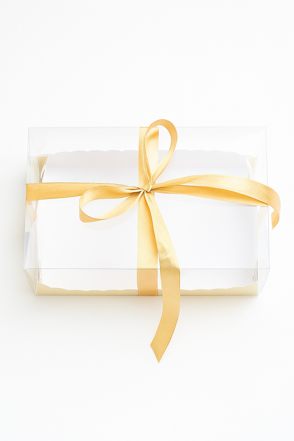 Boîte à gâteaux transparente avec noeud