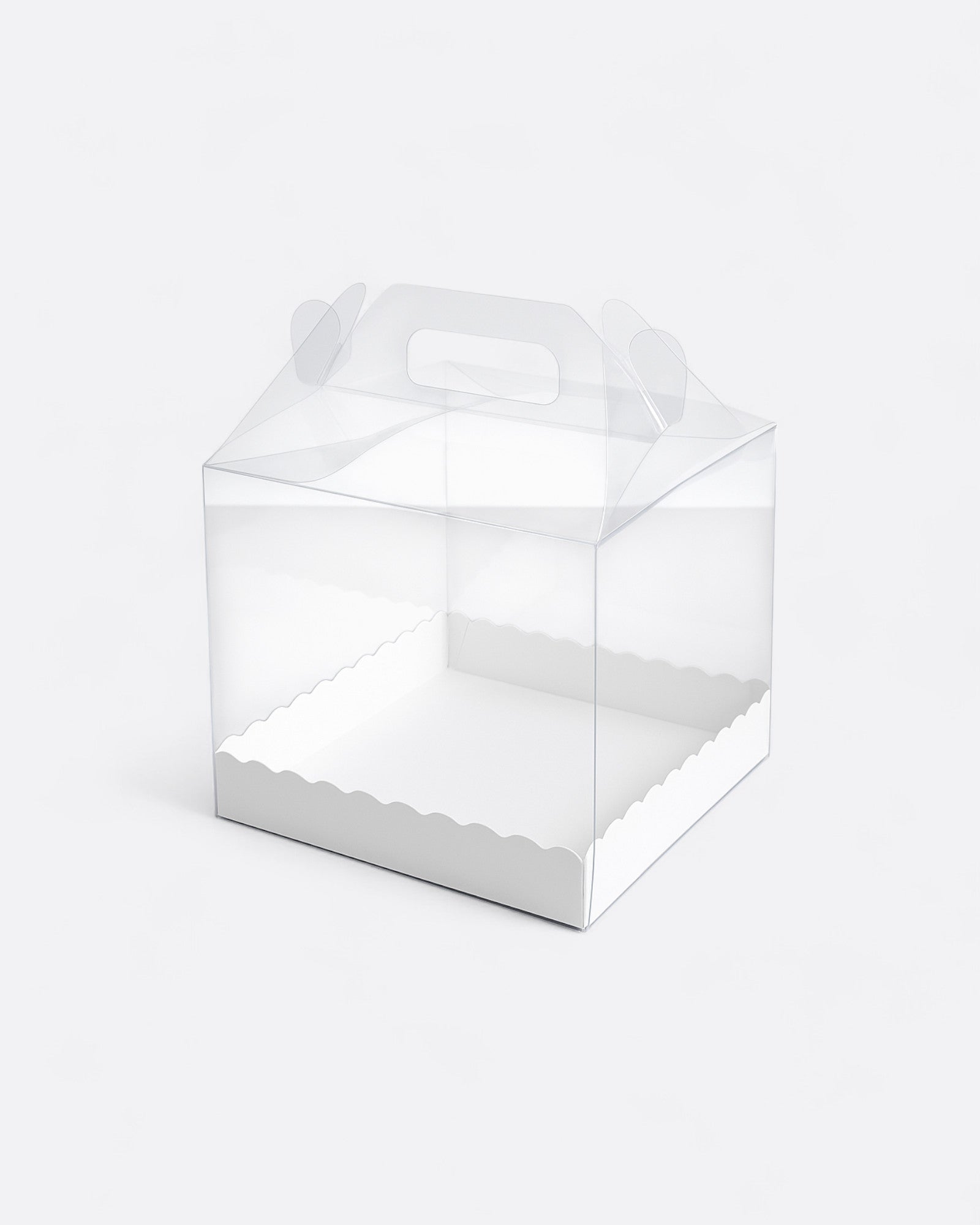 Boîte à gâteaux transparente avec poignée