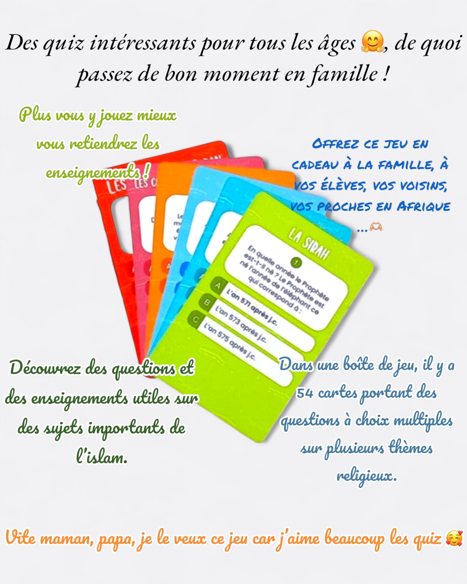 Quiz connaissances sur l'Islam (54 cartes) - Edition Hadieth Benelux