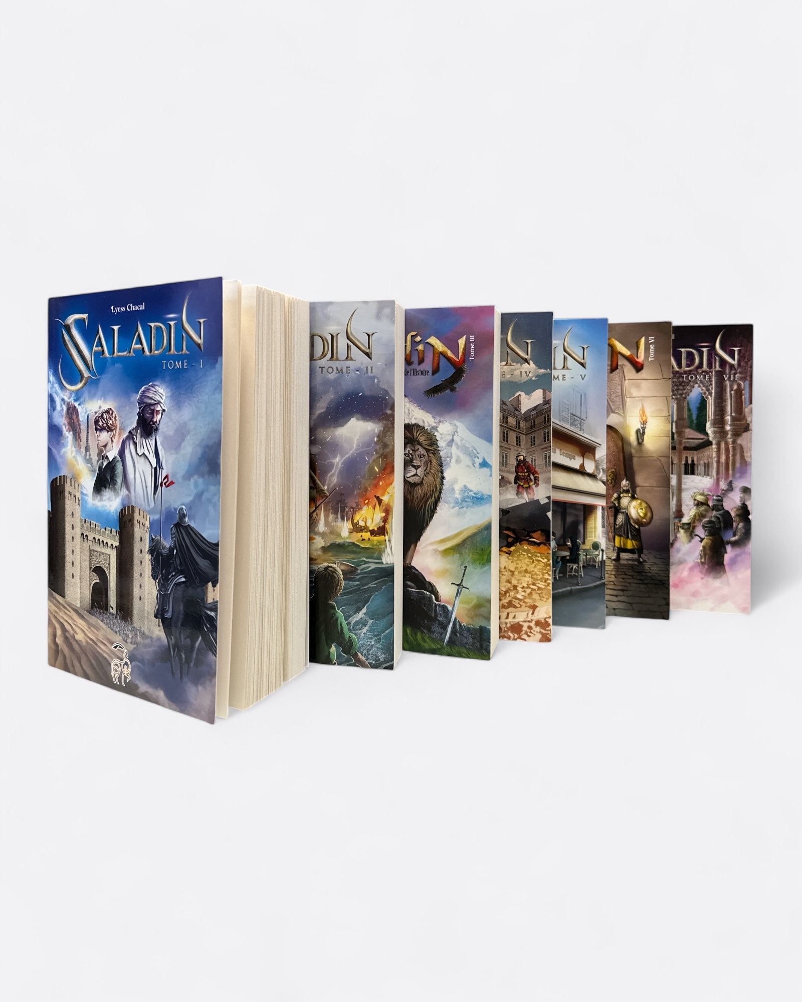 La Saga des jeunes et adultes : Saladin | Belles aventures de l’époque arabo-musulmane développées en 7 Tomes : Lyess Chacal - Edition Oryms