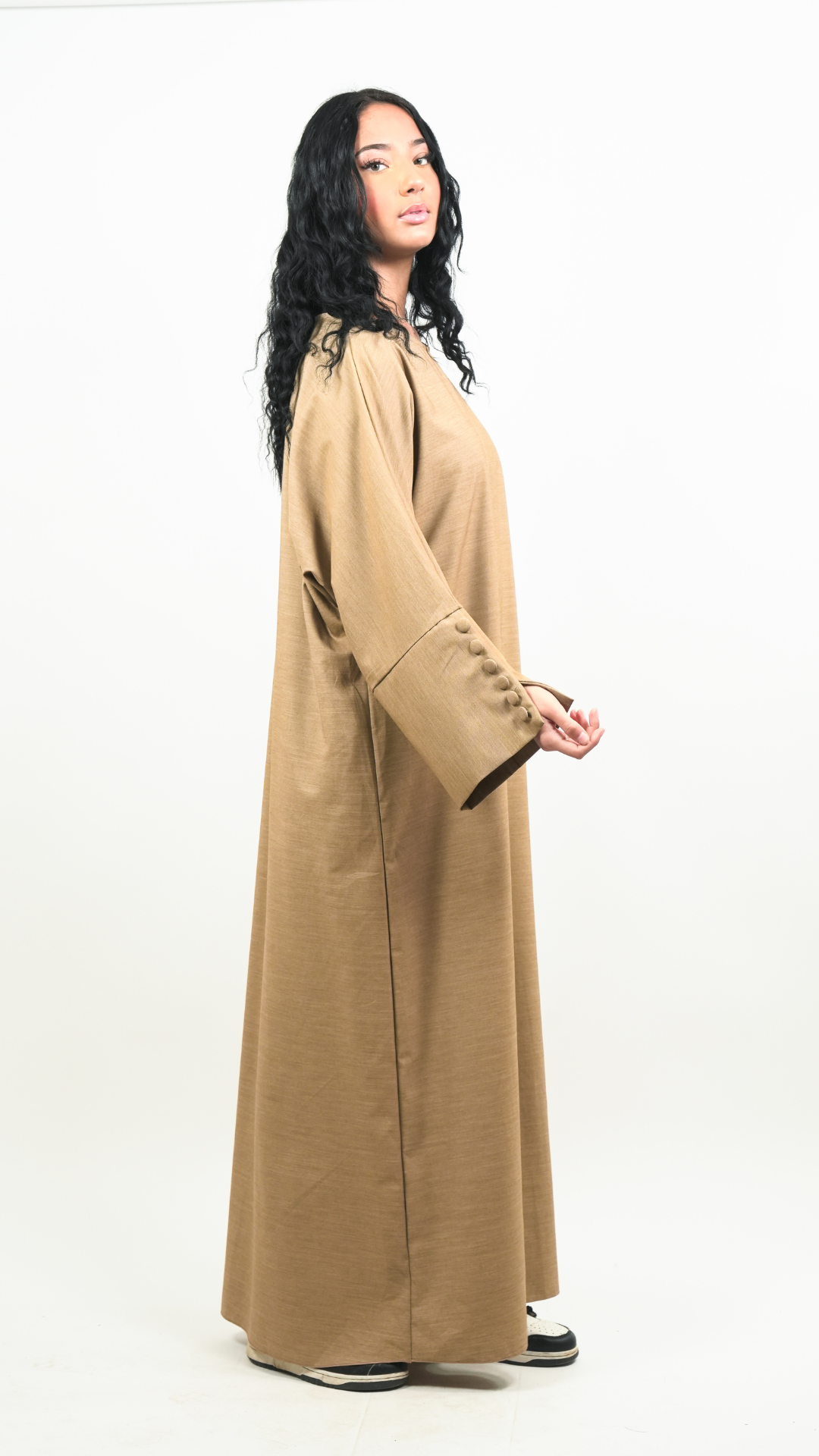 Abaya manches boutonnées